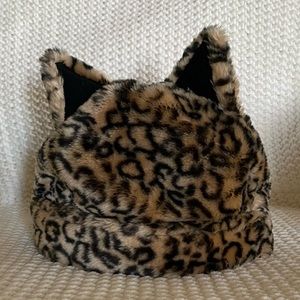 Leopard hat beanie with ears